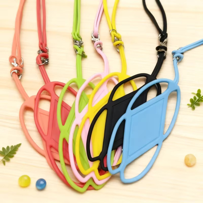 WSSHE Silikon-Handy-Lanyard in Orange mit verstellbarem Riemen als Smartphone-Halskette und Sling-Hülle für iPhone 12/13/14, Xiaomi und Samsung - Bild 2