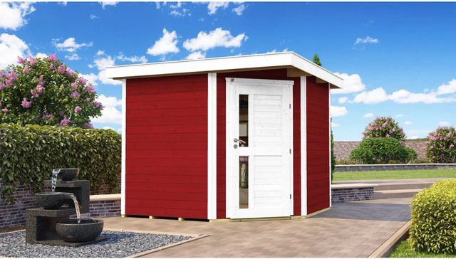 WEKA Gartenhaus 229 aus Holz mit Flachdach in Schwedenrot, B/T: 270 x 270 cm - Bild 1
