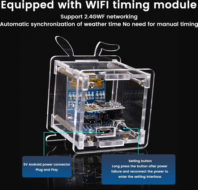 Aideepen ESP8266 DIY Elektronische Uhr Kit mit 0,96-Zoll-OLED-Display, 2,4G Wifi Wetteruhr für Temperatur und Luftfeuchtigkeit - Bild 1