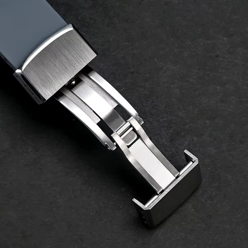 strapfreak Uhrenschließe Edelstahl, Faltschließe, Silber, Unisex - Bild 2
