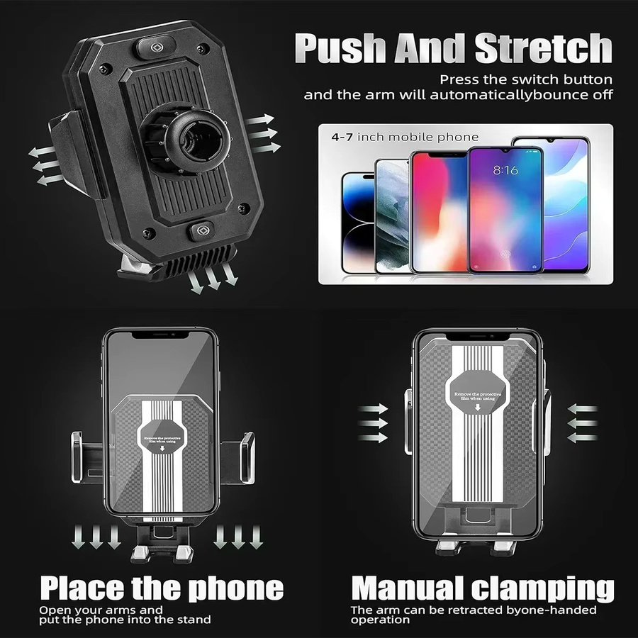XMSJ Autotelefonhalter Schwarz für iPhone 14, 13, 12 Pro Max und Samsung - Bild 6