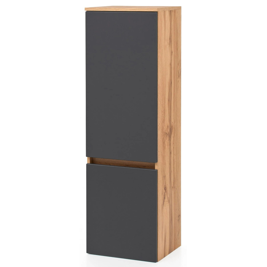 Held Möbel Midischrank Salerno Badezimmerschrank in matt Grau-Wotaneiche, Breite: 40 cm, Höhe: 130 cm, Tiefe: 35 cm - Bild 2
