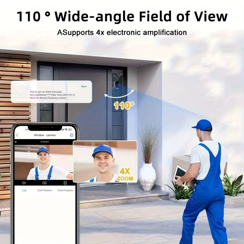 DIXSG Fensterkamera mit 1080P Auflösung, 2,4 GHz WLAN, Vollfarb-Nachtsicht und 2-Wege-Audio zur Haussicherheit - Bild 3