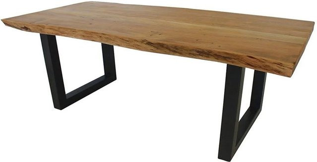 Sedex Bellary Esstisch aus Akazienholz mit U-Untergestell, schwarz/natur, B/T/H: 160 x 90 x 76 cm - Bild 1