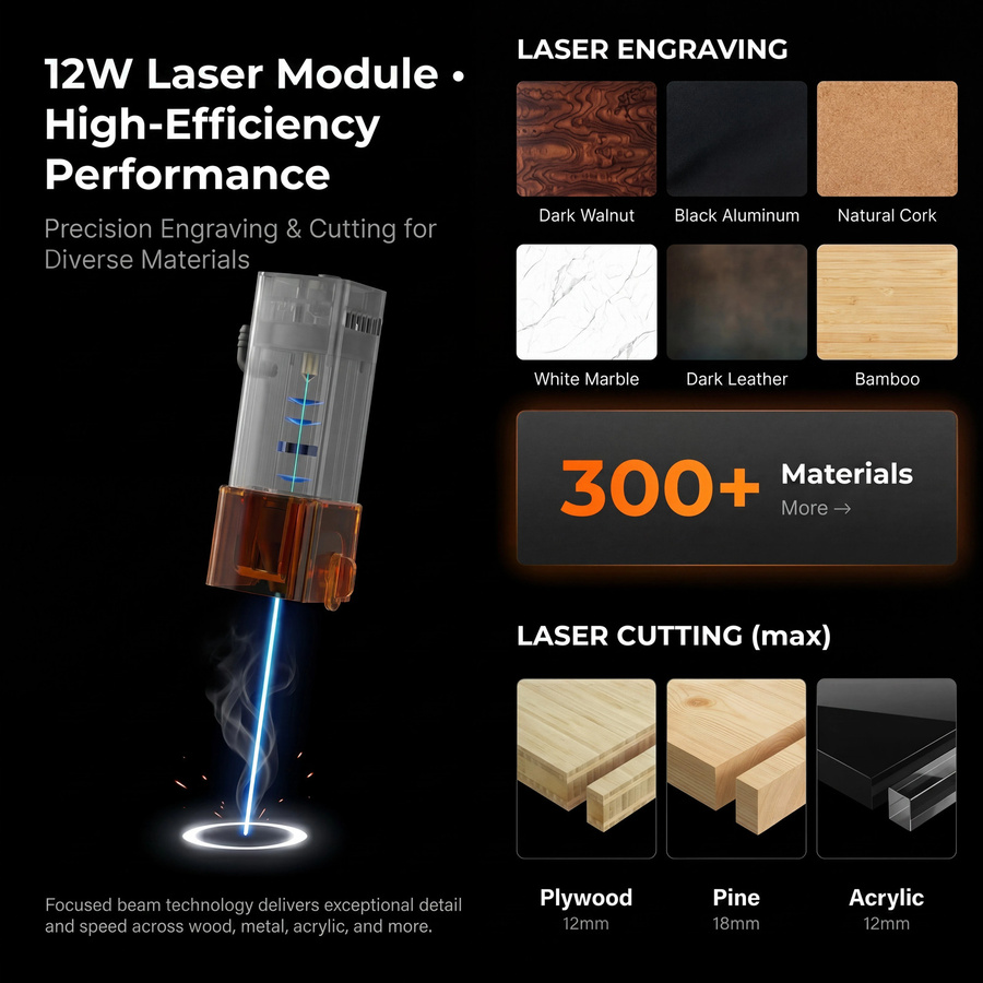 Carverall K15PRO Geschlossener Lasergravierer und Cutter mit 7W 12W Diodenlaser Klasse 1 für Holz und Acryl - Bild 6
