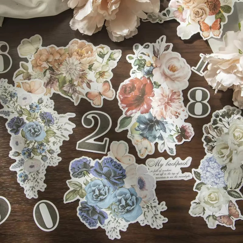 Leaffei Bloom Notes Riesen-Blumen-Aufkleber-Set, 6-teilig mit 20 Blatt, bunte Blüten für Kalligraphie und Sammelalben - Bild 2