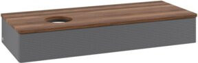 V&B Waschtischunterschrank Antao mit Frontstruktur und Beleuchtung, Anthrazit lackiert, B: 120 cm, H: 19 cm, T: 50 cm - Bild 1
