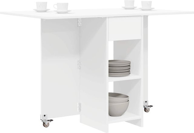 Moderner rechteckiger Esstisch von Yiwydaa in Weiß, B/T/H: 115 x 70 x 75 cm - Bild 1