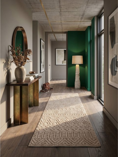 Flachgewebe-Teppich KADIMA DESIGN Ethno Beige mit Streifen B: 80 cm, L: 250 cm - Bild 1