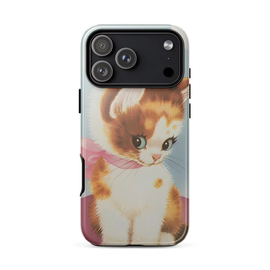 Luxuriöse Y2K Cartoon Kätzchen Handyhülle für iPhone 11 bis iPhone 17 Pro Max Plus in Doppelschicht-Ausführung - Bild 2