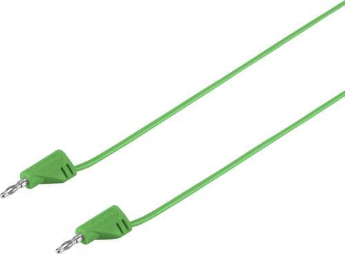 Voltcraft MSB-200 Messleitung mit 2mm Lamellenstecker in Grün, Länge: 0,90 m - Bild 1