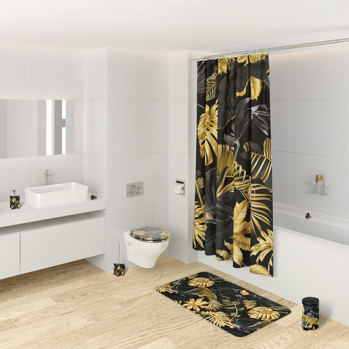 Sanilo Duschvorhang Golden Leaves in Gold mit floralem Muster, B/H: 180 x 200 cm - Bild 2