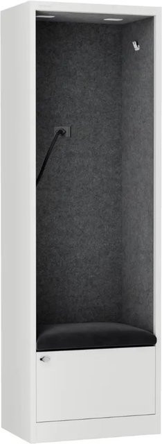JAN NOWAK Akustikkabine SALLY Telefonkabine mit Schalldämmung in Weiß-Dunkelgrau, H x B x T: 185 x 60 x 40 cm - Bild 1