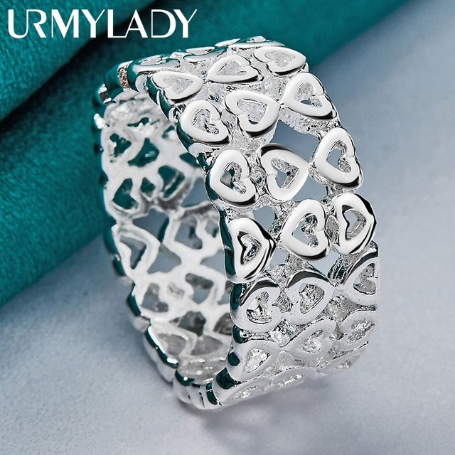 URMYLADY Ring 925 Silber, Hohlherz, Damen - Bild 1