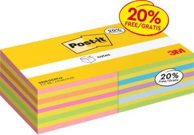 Post-it Haftnotiz-Würfel Farbmix, B/H: 7,6 x 7,6 cm, PEFC-zertifiziertes Papier - Bild 1
