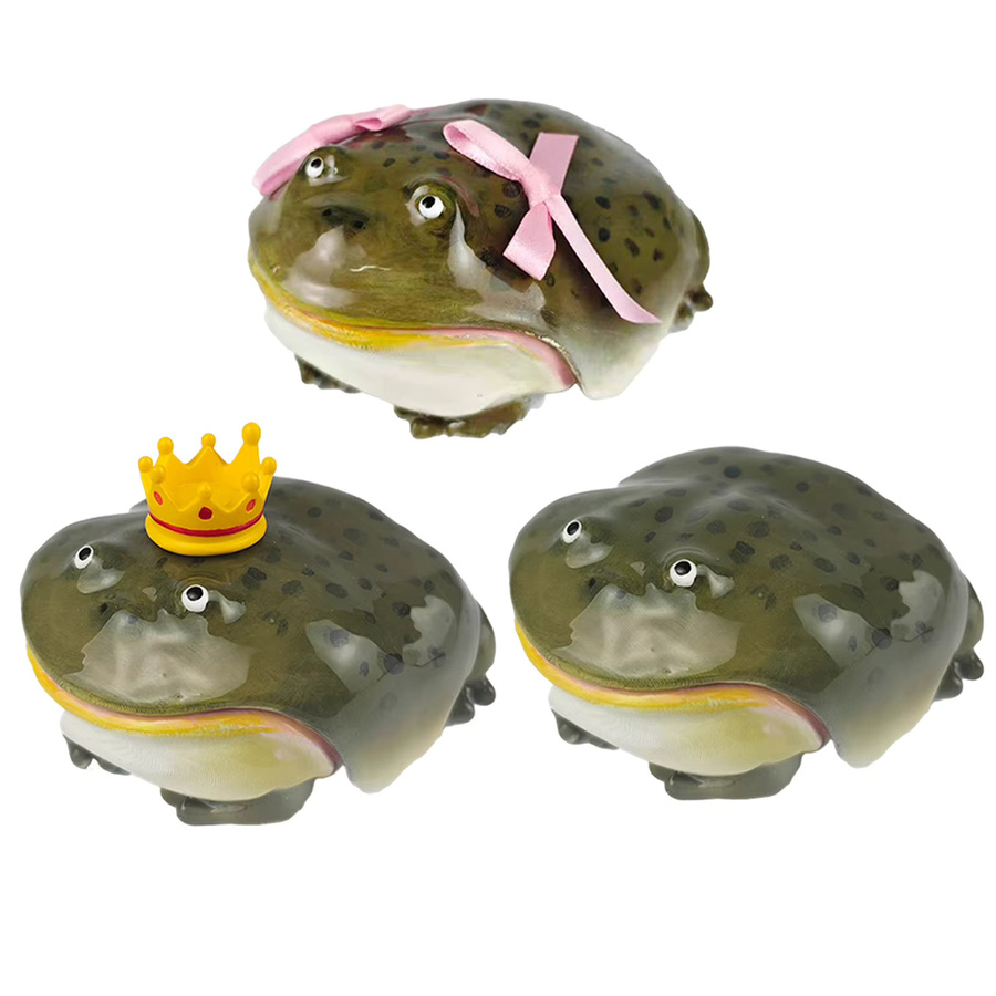 Ugly Frog Handgefertigte Kopfhörerhülle für Airpod 4, Pro 2 und Pro 3 mit rosa Schleife und Krone in Pink und Grün - Bild 1
