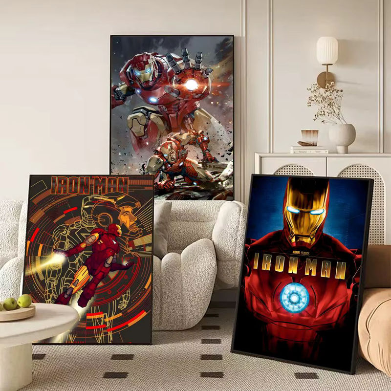 MINISO Iron Man Filmplakat als selbstklebender Wandaufkleber, mehrfarbig, rechteckig, Papier - Bild 2