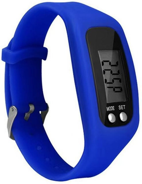 Binchi Outdoor Equipment Multifunktionaler Elektronischer Schrittzähler mit LED-Display und Silikon-Armband in Blau für Unisex - Bild 1