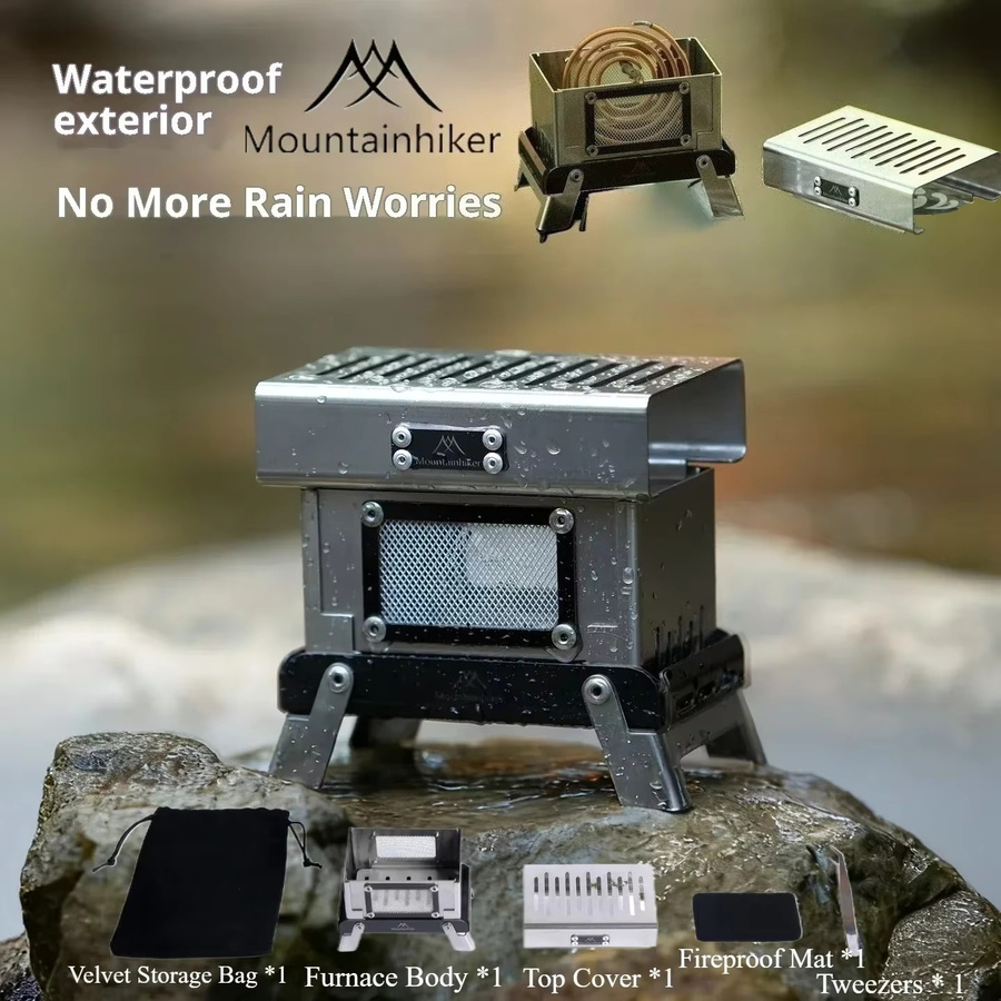 Mountainhiker Edelstahl Vintage Camping-Räuchergefäß und Mückenschutz in Silber, faltbar für Innen und Außen - Bild 2