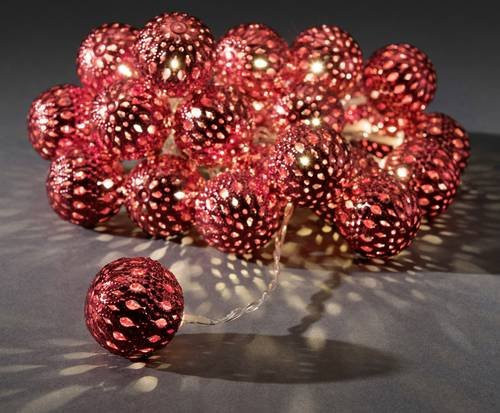 Konstsmide LED Motiv-Lichterkette mit roten Metallbällen und 24 warmweißen LEDs für den Innenbereich - Bild 1