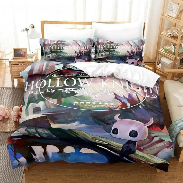 Hollow Knight Bettwäsche-Set aus Mikrofaser mit Motiv, 3-teilig, B/H: 200 x 230 cm, Mehrfarbig - Bild 1