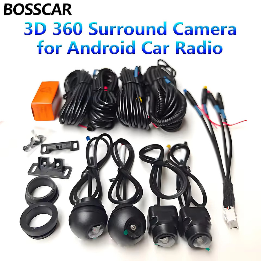 BOSSCAR 360 Grad Panorama-Kamerasystem in Full HD 1080P für Android Multimedia, Schwarz, vorne/hinten/links/rechts - Bild 7