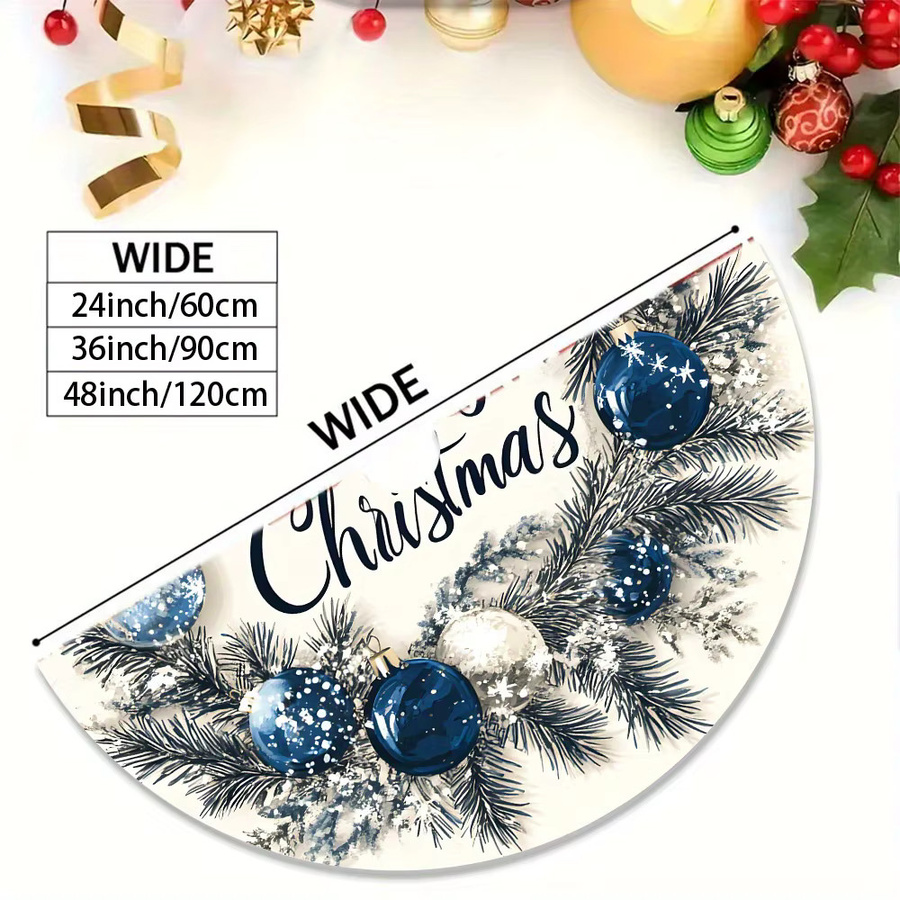VIKAMA Blue Bell Weihnachtsbaumkleid in Blau mit floralem Design für festliche Dekoration - Bild 3