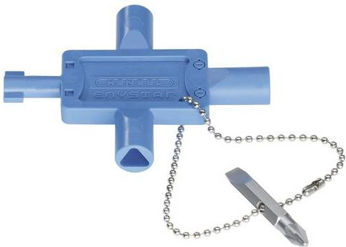Hensel Multikey 68000290 Multifunktionsschlüssel für Doppelbart 3-/4-Kant 8 + Schlitz US 1 in Blau - Bild 1