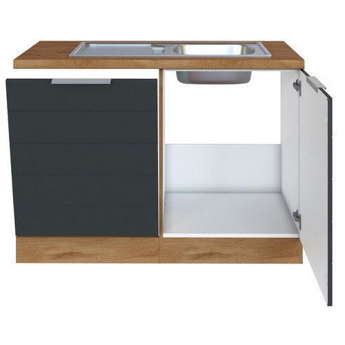 Spülenzentrum Faro von HELD MÖBEL in Grau aus Holzwerkstoff, B/H/T: 120 x 86 x 60 cm - Bild 1