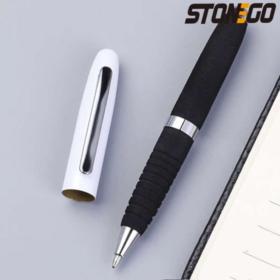 STONEGO Mini Metall Tintenroller in Silber für Büro und Schule - Bild 4