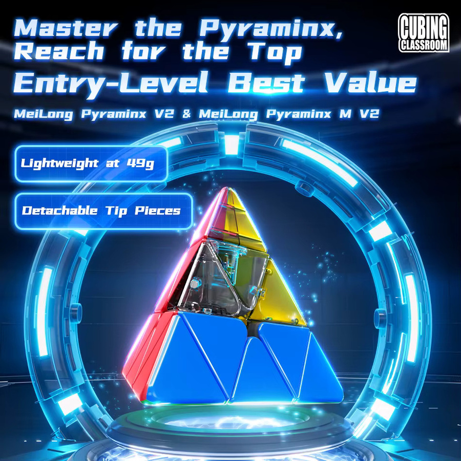MoYu Meilong Pyraminx V2, Pyramiden-Zauberwürfel, Stickerfrei, Macaron - Bild 6
