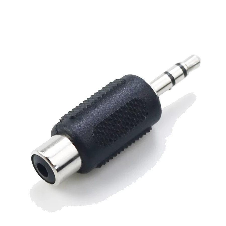 JCD 2er-Set Dual-RCA-Adapter auf 3,5mm und 6,35mm Klinke, Mono-Stereo-Anschluss, Schwarz - Bild 2