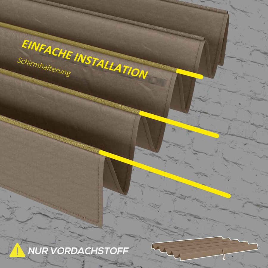 Outsunny Ersatzdach für Pergola aus Polyester, braun, B/H/L: 245 x 23 x 286 cm - Bild 3