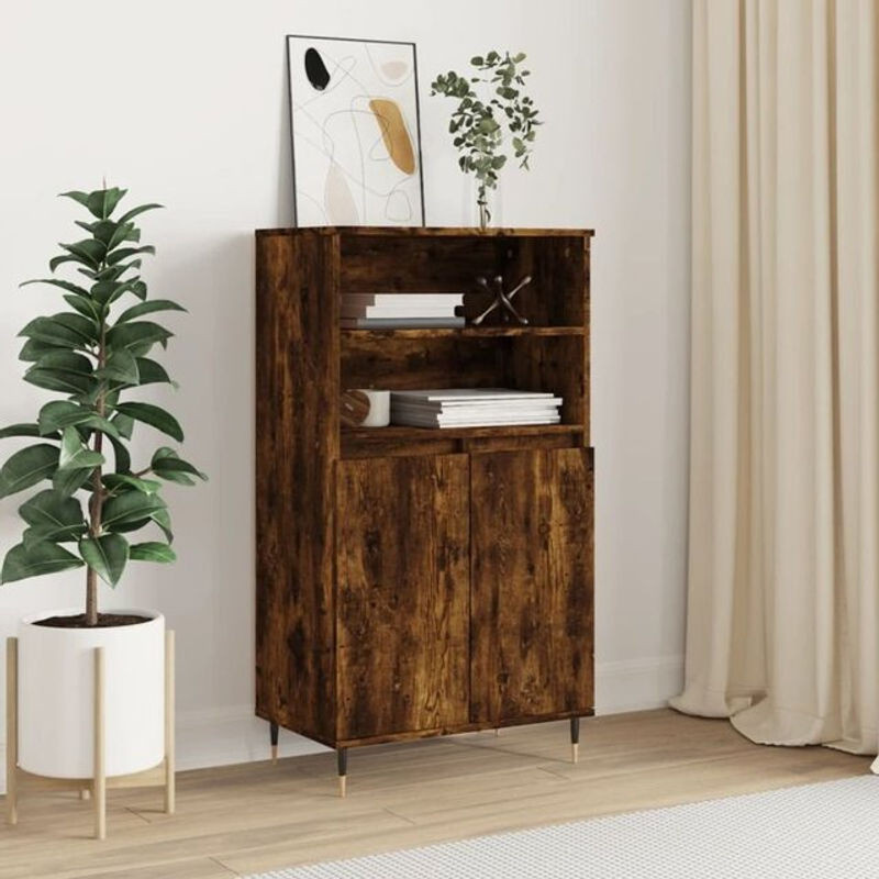 Highboard Vidaxl im Industrial Design aus Holzwerkstoff und Metall, Braun, B: 60 cm, T: 36 cm, H: 110 cm - Bild 1
