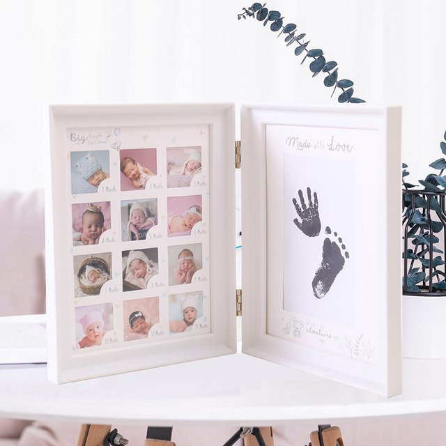 Ylsteed Baby-Andenken-Rahmen für das erste Jahr 0–12 Monate, Blau, Rechteckig - Bild 1