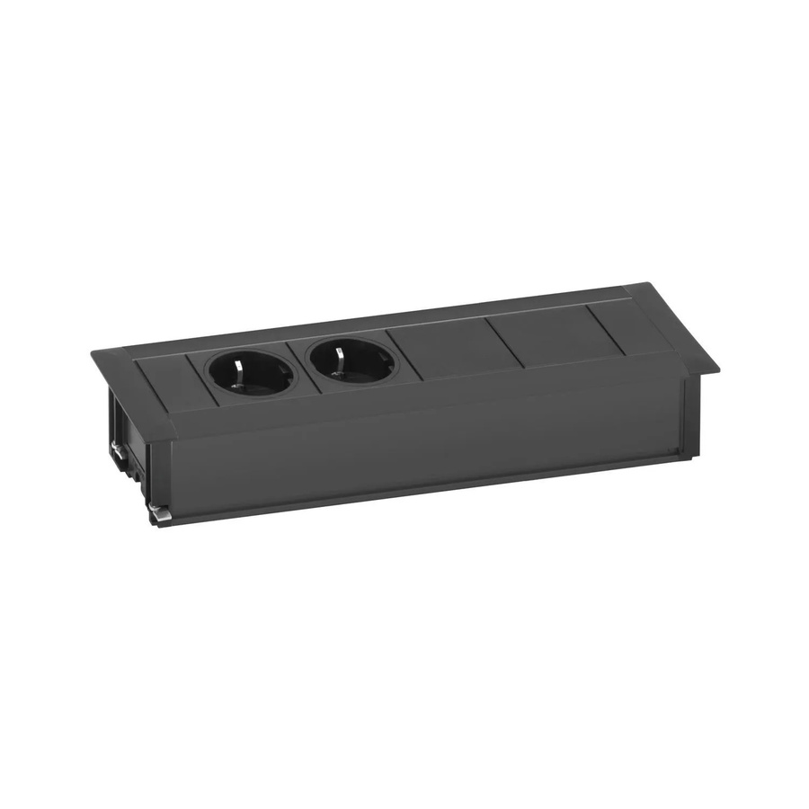 EVOline Frame-Dock Steckdosenleiste Data 2-Fach mit 2 Modulplätzen Schwarz - Bild 2