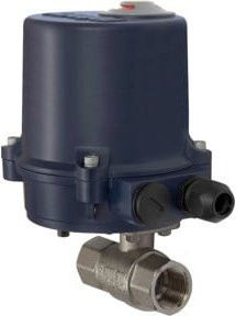 Riegler 2-Wege-Messingkuha mit elektrischem Stellantrieb, 230 V AC, 50 Hz, Rp 1, Farbe: Blau - Bild 1