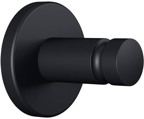 tesa MOON Handtuchhaken aus Metall mit Klebelösung, Schwarz Matt, B/T/H: 6,5 x 8,0 x 8,5 cm - Bild 1