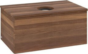 V&B Waschtischunterschrank Antao mit Frontstruktur in Walnut, B/T/H: 80 x 36 x 50 cm - Bild 1