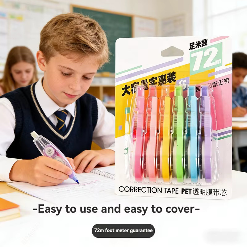 6er-Pack Korrekturband in Weiß und Multicolour für die Schule - Bild 2