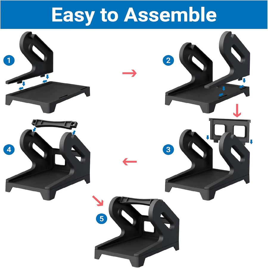 Marklife 2-in-1 Etikettenhalter für Thermoetiketten-Rollen und Versandetiketten, fächerförmiger Etikettenständer für Desktop-Thermodrucker, weiß oder schwarz - Bild 4