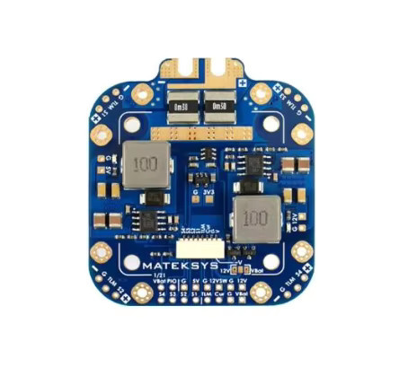 Matek PDB FCHUB-12S V2 Power Distribution Board mit 440A Stromsensor und 5V/12V Ausgang für RC Multirotor FPV Cinelifter, Blau, Montageabstand: 30,5 mm - Bild 2
