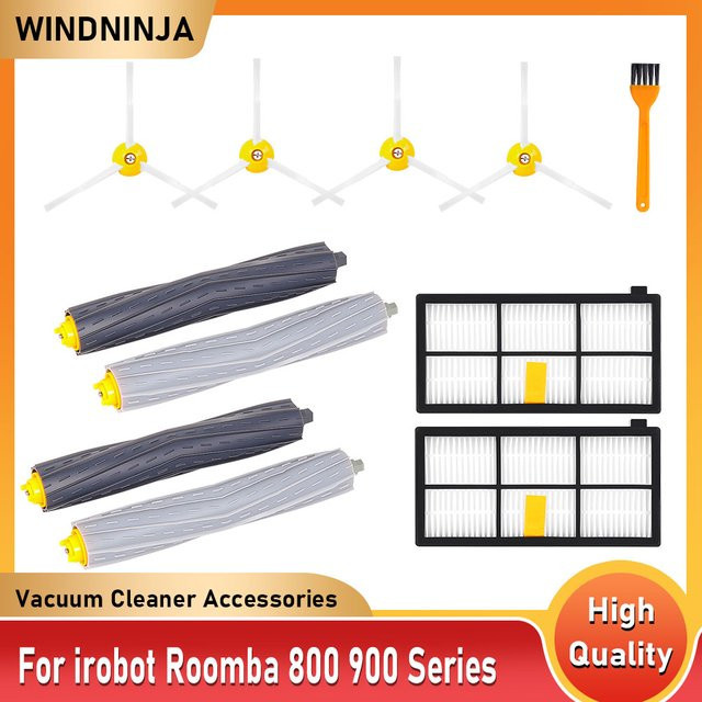 iRobot Roomba 800 900 Serie Ersatzteil-Set mit Seitenbürsten, Hauptbürste und HEPA-Filtern für Modelle 865 870 875 880 890 960 966 980 990 - Bild 1