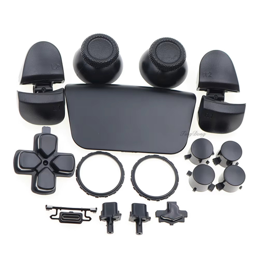 TingDong Ersatzteil-Set für PS5 V3.0 BDM-030 Controller in Schwarz mit Joystick-Kappen, Trigger-Tasten und Aktionstasten - Bild 3