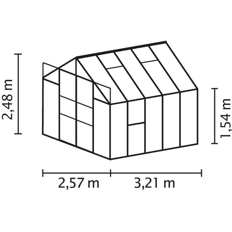 Vitavia Gewächshaus Jupiter 8300 in Smaragdgrün mit 8,3 m² Fläche, Polycarbonat-Platten und Aluminiumrahmen - Bild 2