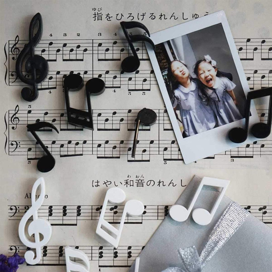 6er Set Musiknote Kühlschrankmagnete als magnetische Foto-Nachrichtenaufkleber und Notizhalter für Küche und Büro von Kitchen Goods - Bild 1