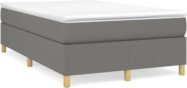 vidaXL Boxspringbett in Dunkelgrau mit Stoffbezug, B/T: 120 x 200 cm - Bild 1