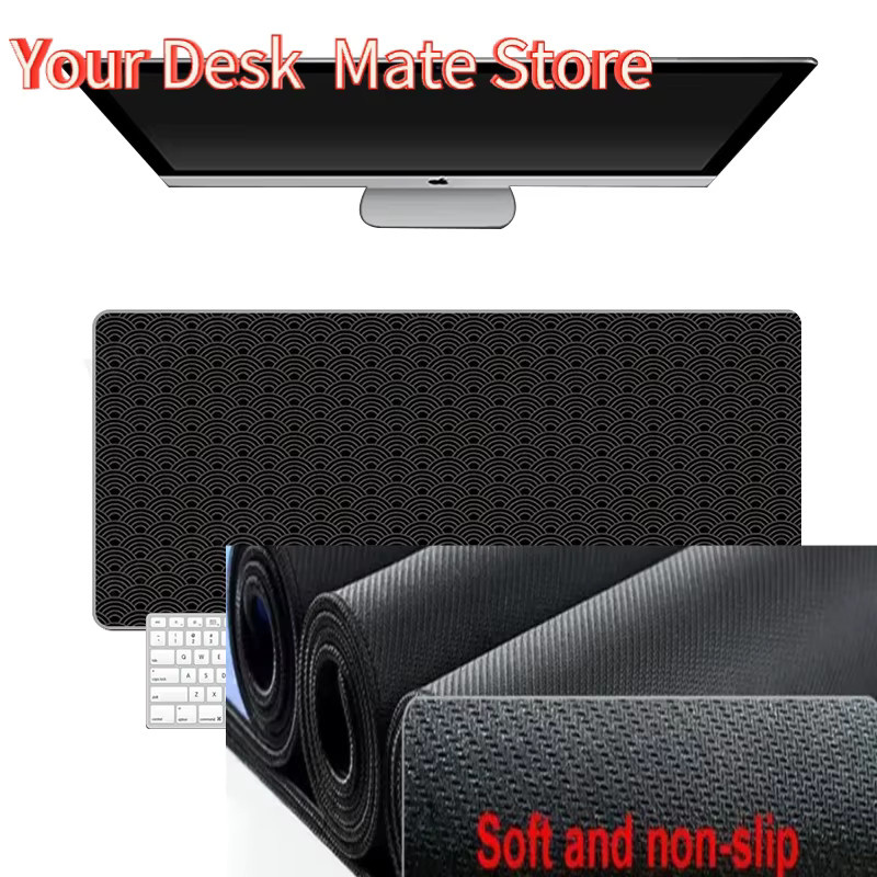 Potdemiel Deskmat Schreibtischunterlage als Gamer Mousepad in Weiß und Schwarz, B/T: 90 x 40 cm - Bild 2