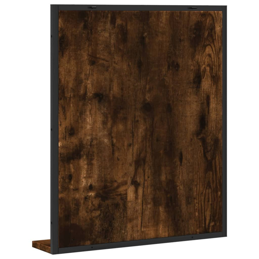vidaXL Badspiegel mit Ablage in Räuchereiche, Wandmontage, B/T/H: 50 x 12 x 60 cm - Bild 6