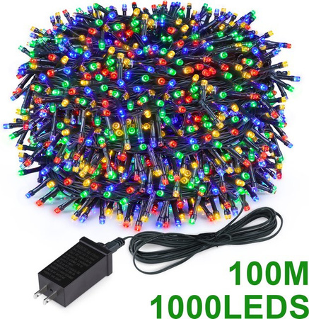 CHNAITEKE LED Vorhang-Lichterkette in Weiß und Multicolour für Weihnachten, Silvester, Hochzeit und Party, wasserdicht mit RGB-Effekt